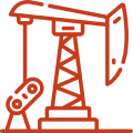 Oil pumpjack line illustration