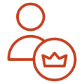 User icon with crown symbol