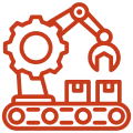 Industrial automation symbol with gear