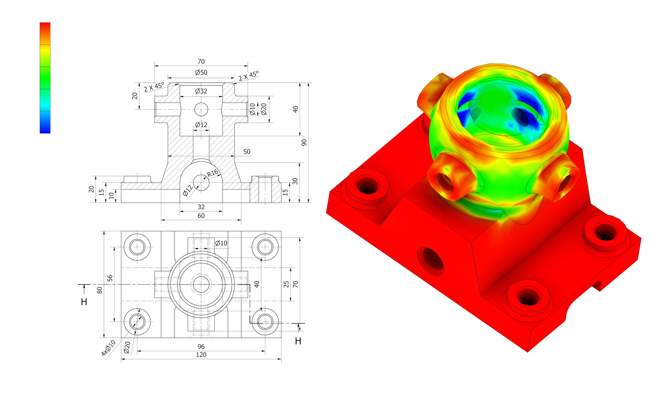 FEM analysis on metal mechanical joints to calculate resistance, stress, and forces before the production process
